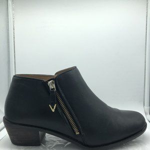 Vionic Black Jolene Womens Size 9.5 Black Leather Bootie Zipper Heel Sho…